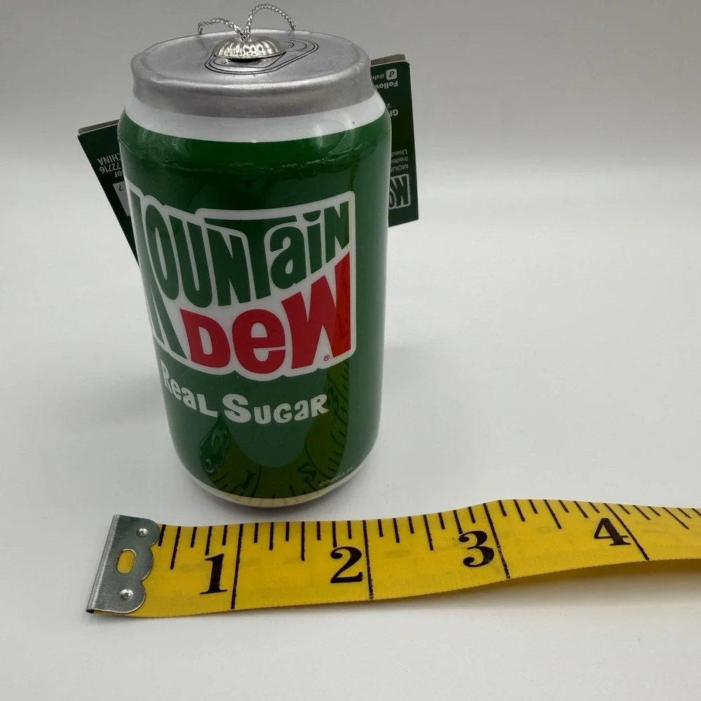 NEW Mountain Dew Real Sugar‎ Holiday Decoupage Ornament By Ruz, 4 Inches Tall